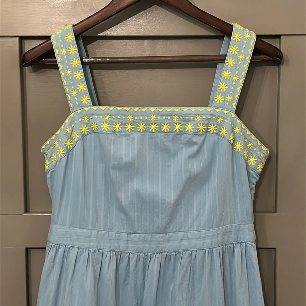 Boden Aqua and Lime Midi Dress